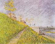 Vincent Van Gogh Seine-shore at the Pont de Clichy Sweden oil painting artist